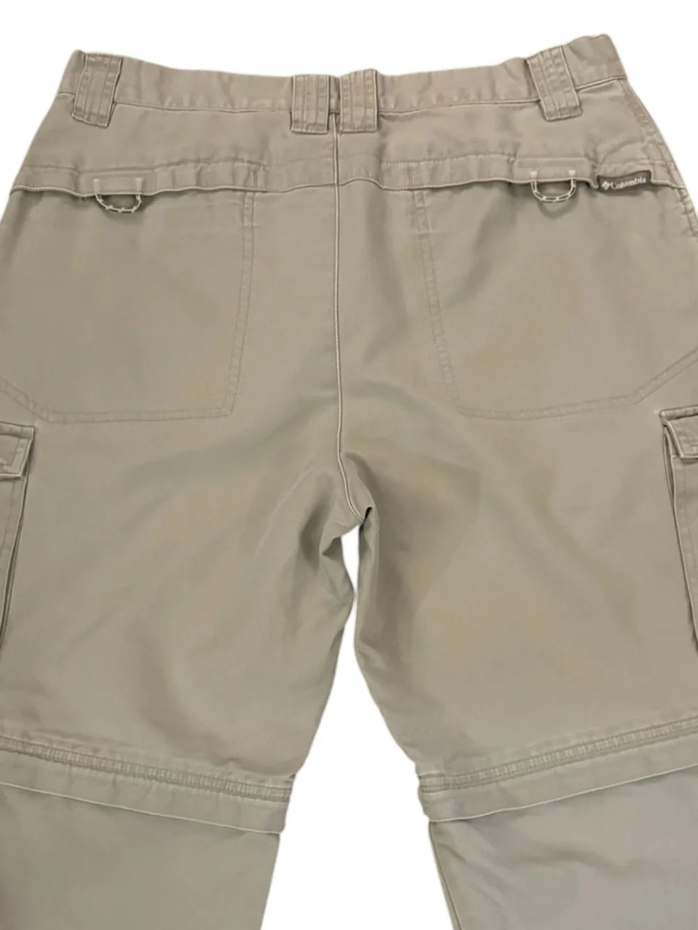 Vintage Y2K Columbia Cropped Convertible Cargo Pants 32 Zip-Off Shorts Tan